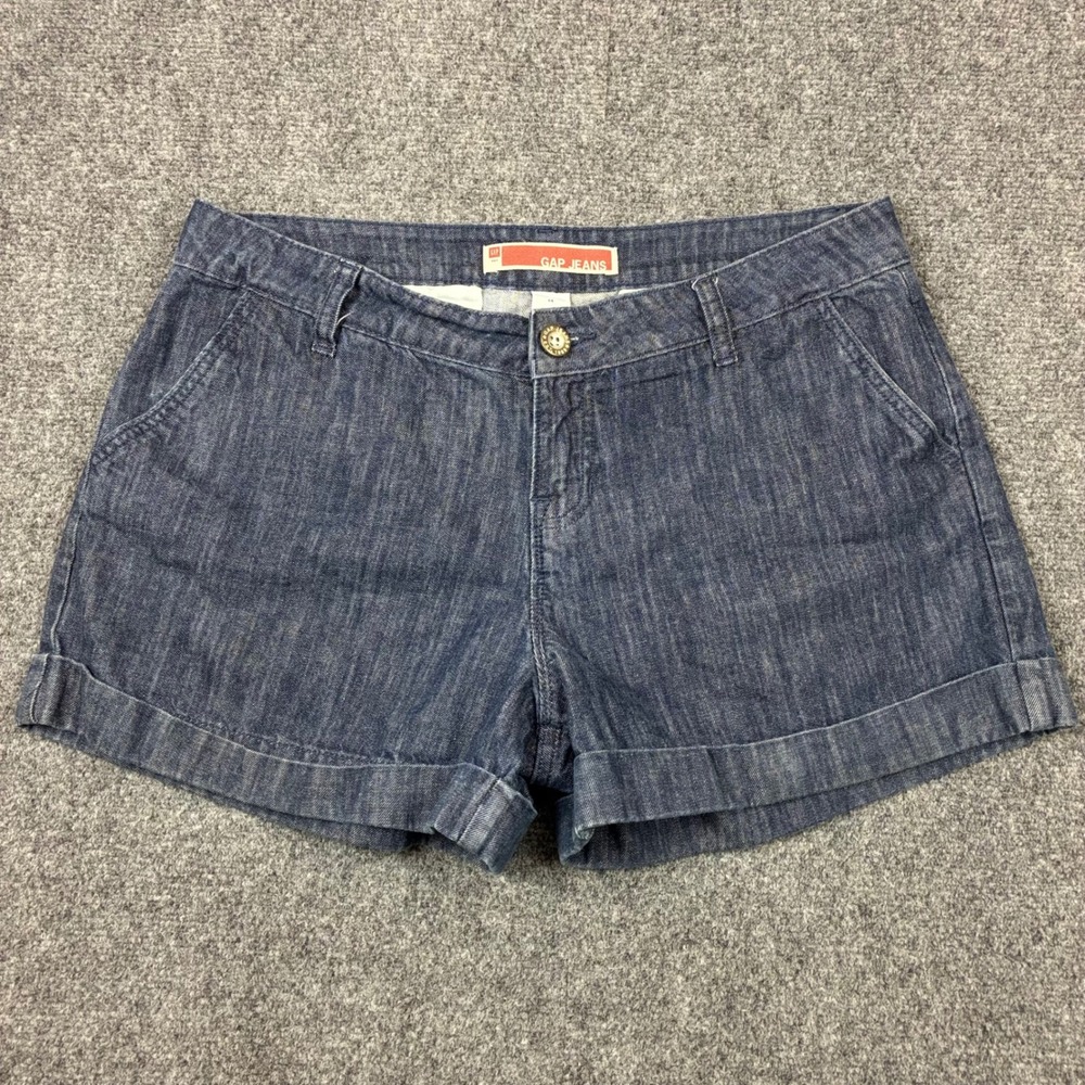 Gap Jeans Womens Size 14 36W Dark Wash Cuffed Denim Shorts Mid Rise Casual